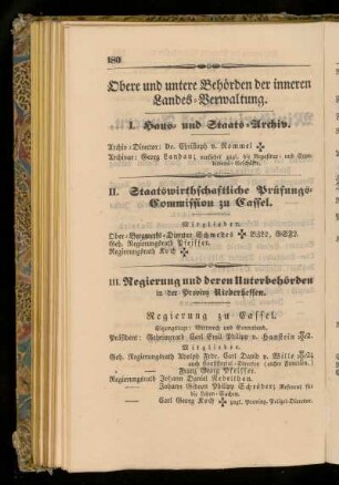 I. Haus= und Staats=Archiv.