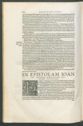 In Epistolam Ioannis Secundam Annotationes Des. Erasmi Roterodami.