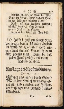 Am Tage des Apostels Andreae.