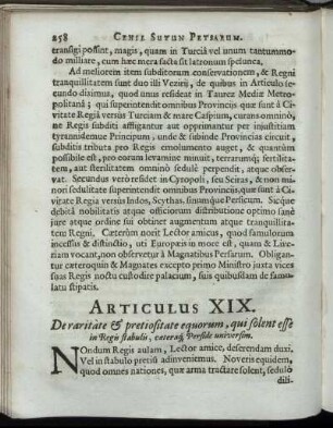 Articulus XIX.