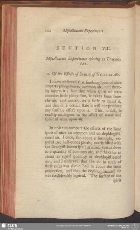 Section VIII. Miscellaneous Experiments relating to Common Air