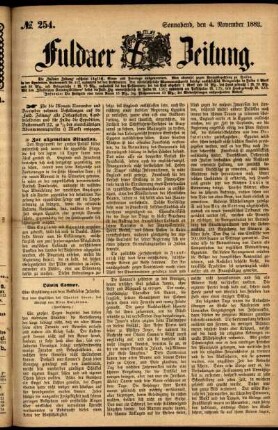 Ausgabe vom Samstag, den 04. November 1882.