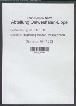 Polizeiverordnungen im Kreis Bielefeld