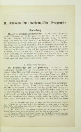 B. Astronomische (mathematische) Geographie