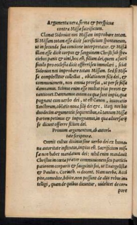 Primum argumentum, ab autoritate scripturae.