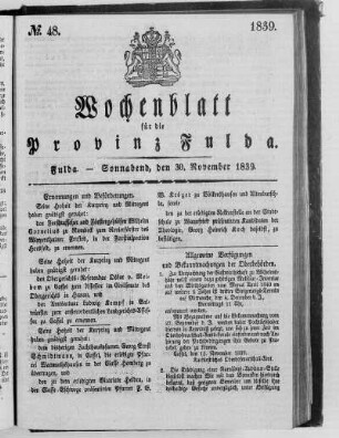 No. 48, Ausgabe vom 30. November 1839