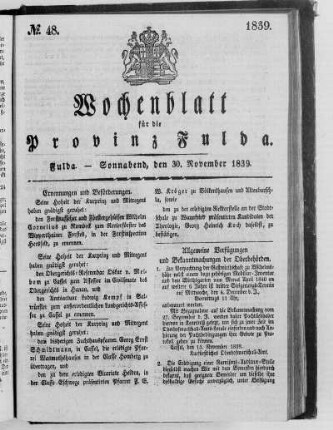 No. 48, Ausgabe vom 30. November 1839