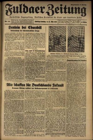 Ausgabe vom Sonntag, den 15. Mai 1938.