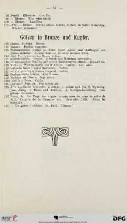 Götzen in Bronze und Kupfer (Nr. 113 - 127)