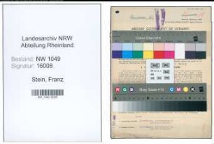 Entnazifizierung Franz Stein , geb. 05.02.1903 (Bankangestellter)