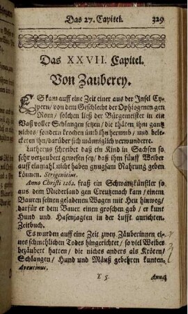 Das XXVII. Capitel. Von Zauberey