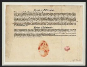 Ablassbrief zum besten des Kampfes gegen die Türken. 1482. Formular für mehrere