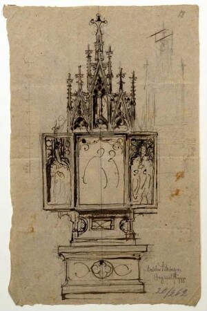 Entwurfszeichnung für einen Seitenaltar in Bad Mergentheim, Münster St. Johann Baptist