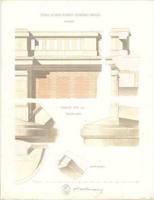 Thiersch, August ; Studienarbeiten - Brücke (Details)
