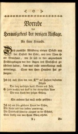 Vorrede des Heruasgebers der vorigen Auflage