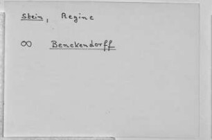 Stein, Regina - Stobbe, Dorothea