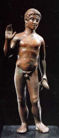 Klassische Statuette eines Athleten: Weitspringer oder Faustkämpfer