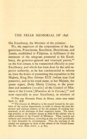 The friar memorial of 1898