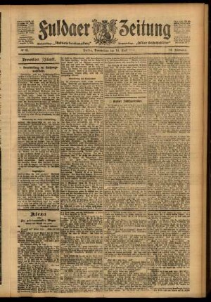 Zweite Ausgabe vom Donnerstag, den 18. April 1907.
