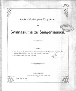 Die Frage nach der Schuld an dem Zusammenbruche Preußens im Jahre 1806 : Kaisergeburtstagrede