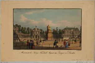 Das Denkmal König Friedrich August I. von Sachsen (der Gerechte, 1750-1827) im Zwinger in Dresden