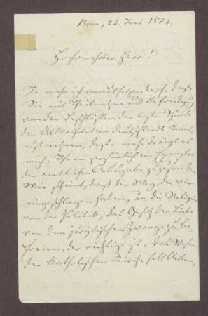 Schreiben von Joseph Hubert Reinkens, Bonn, an Wilhelm Nokk.