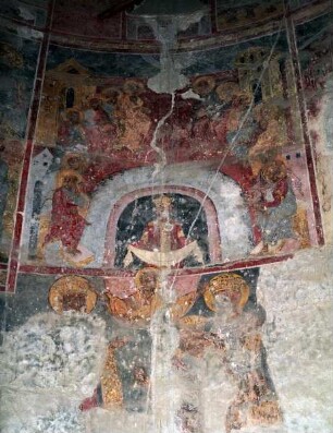 Oben: Pfingstszene. Unten: Christus krönt ein Königspaar