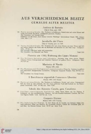 Aus verschiedenem Besitz (Nr. 166-244)