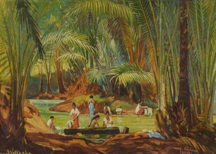 Bade- und Wasserstelle im Sagopalmenwald bei Ambon