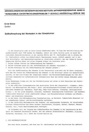 Seßhaftmachnung der Nomaden in der Sowjetunion