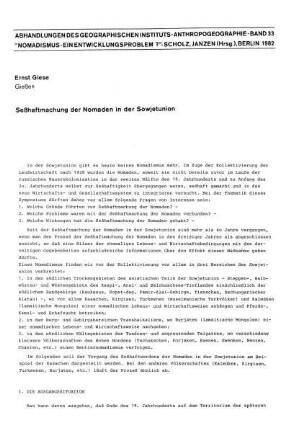 Seßhaftmachnung der Nomaden in der Sowjetunion