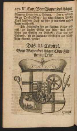 Das III. Capitel. Vom Wapen des itzigen Chur-Fürsten zu Trier