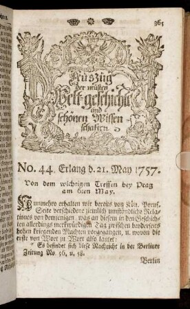 No. 44. Erlang d. 21. May 1757.