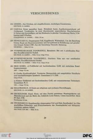 Verschiedenes (Nr. 236-255)