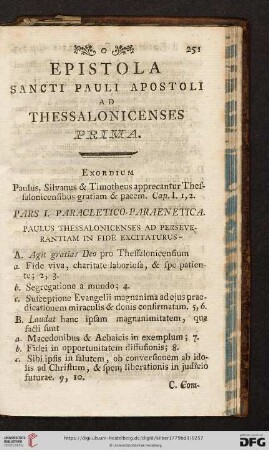 Epistola sancti Pauli Apostoli ad thessalonicenses prima