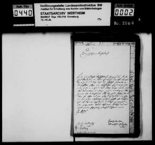 Besetzung der Direktorialstelle im westfälischen Grafenkollegium.