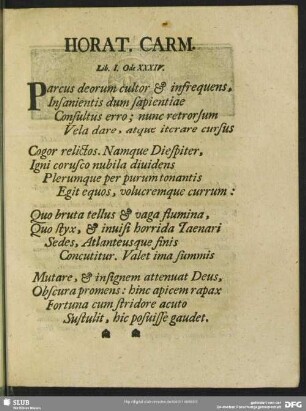 Horat. Carm. Lib. I. Ode XXXIV.