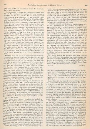 842-845 [Rezension] Aalen, Leiv, Die Theologie des jungen Zinzendorf