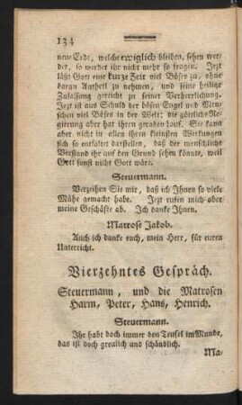 Vierzehntes Gespräch. Steuermann, und die Matrosen Harm, Peter, Hans, Henrich.