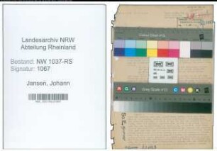 Entnazifizierung Johann Jansen , geb. 23.01.1900 (Verw.Angestellter)