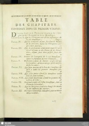 Table Des Chapitres Contenus Dans Ce Premier Volume