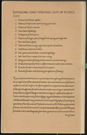 Lettering and writing: list of plates