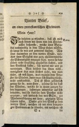 279-399, Vierter Brief, an einen protestantischen Edelmann.