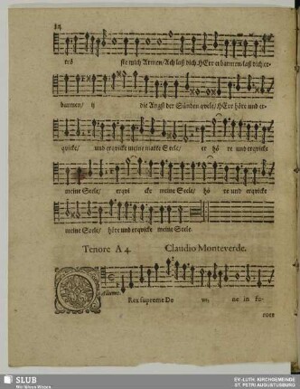 Monteverdi, Claudio:O Rex perdas me miserere
