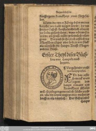 Erster Theyl dises Büchlins von Hauptkranckheyten.