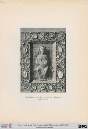 2. Buchdeckel mit Bronzefigur und Filigran