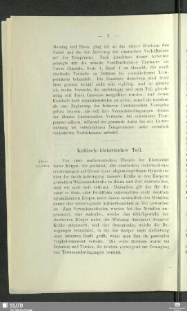 Kritisch-historischer Teil