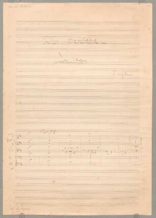 Das Himmelskleid, orch, 1. Akt. Fragments - BSB Mus.ms. 23160-3 : [caption title:] Das Himmelskleid // Erster Aufzug // E. Wolf-Ferrari