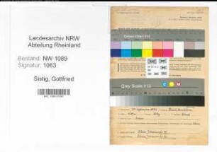 Entnazifizierung Gottfried Sistig , geb. 30.09.1891 (Polizist)