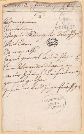 Gedicht von Darius - BSB Cgm 6250(35